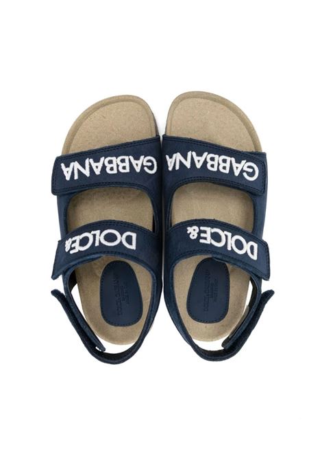 Blue Nubuck Sandals With Logo DOLCE & GABBANA KIDS | DA5200-AW88880650