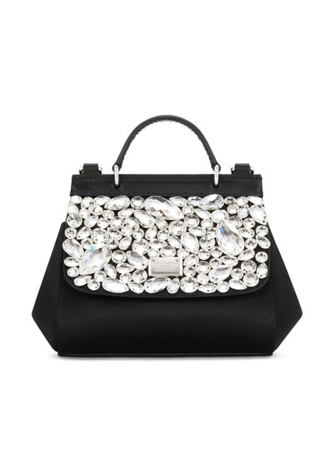 Black Mini Sicily Bag With Jewel Flap DOLCE & GABBANA KIDS | EB0003-AB00080999
