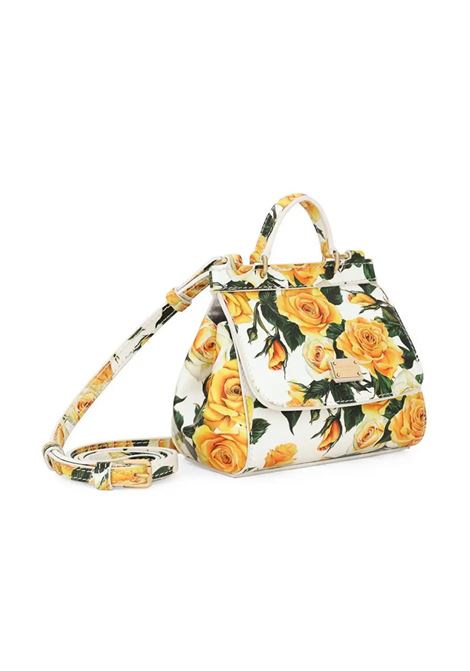 Sicily Mini Hand Bag With Yellow Rose Print DOLCE & GABBANA KIDS | EB0003-AC423HA3VO