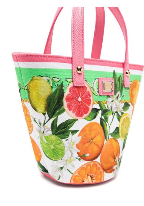 Bucket Bag With Lemon and Orange Print DOLCE & GABBANA KIDS | EB0054-AD280HV5AN