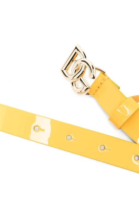 Cintura In Vernice Gialla Con Logo DG DOLCE & GABBANA KIDS | EE0062-A147180210