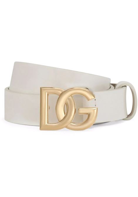 Cintura In Vernice Bianca Con Logo DG DOLCE & GABBANA KIDS | EE0062-A147187682