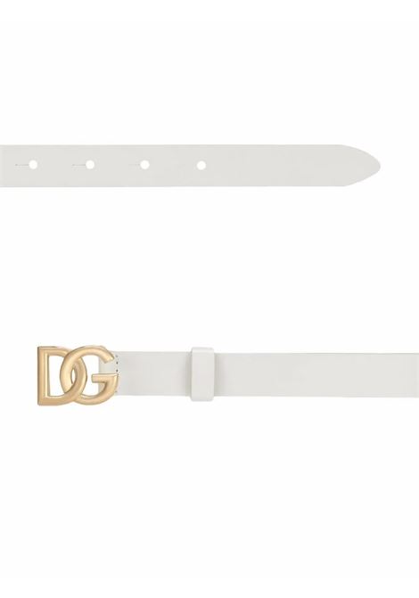 White Patent Leather Belt With DG Logo DOLCE & GABBANA KIDS | EE0062-A147187682
