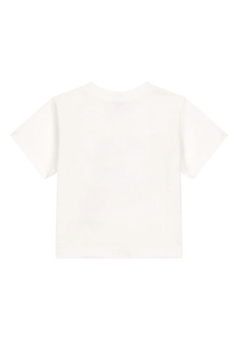 T-Shirt Bianca Con Stampa Logo Gommato DOLCE & GABBANA KIDS | L1JTEY-G7K7RS9000