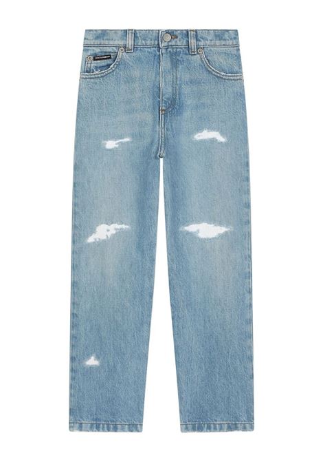 Jeans Blu Chiaro Con Placca Logata DOLCE & GABBANA KIDS | L42F44-LDB88S9000