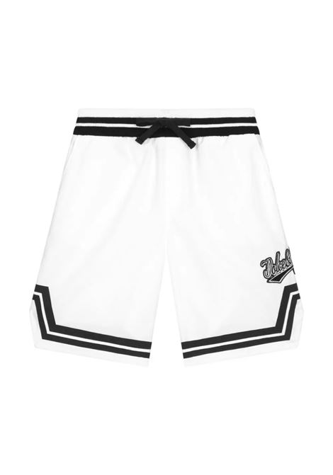 White Shorts With Patch Decorations DOLCE & GABBANA KIDS | L43Q35-G7L6VHW5AF