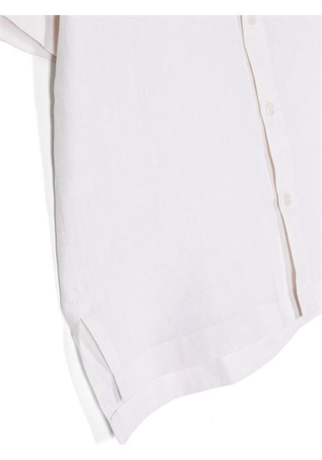 Camicia In Lino Bianco Con Placca Logata DOLCE & GABBANA KIDS | L44S02-FU4LGW4147