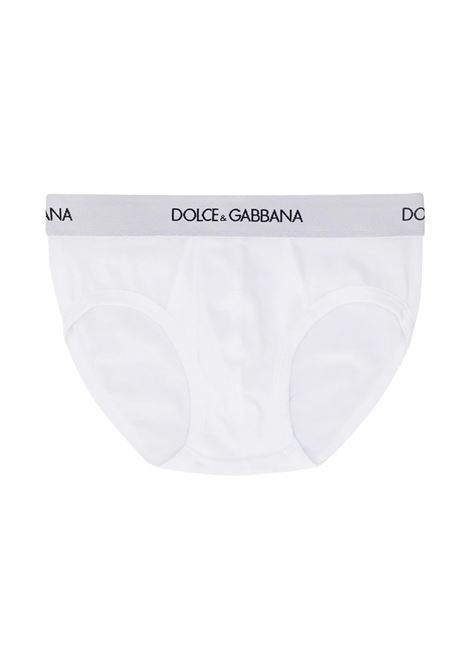 White Bi-Pack Briefs With Logo DOLCE & GABBANA KIDS | L4J700-G7OCTW0800