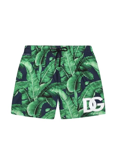 Banano Print Swim Shorts DOLCE & GABBANA KIDS | L4J818-G7K8FH4005