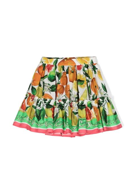Miniskirt With Orange and Lemon Print DOLCE & GABBANA KIDS | L54I58-G7L9AHV5AN