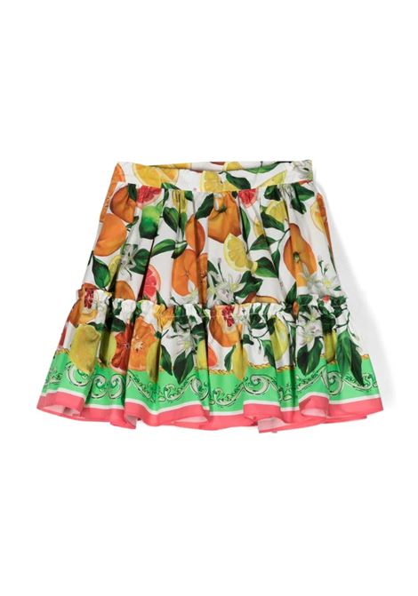Miniskirt With Orange and Lemon Print DOLCE & GABBANA KIDS | L54I58-G7L9AHV5AN
