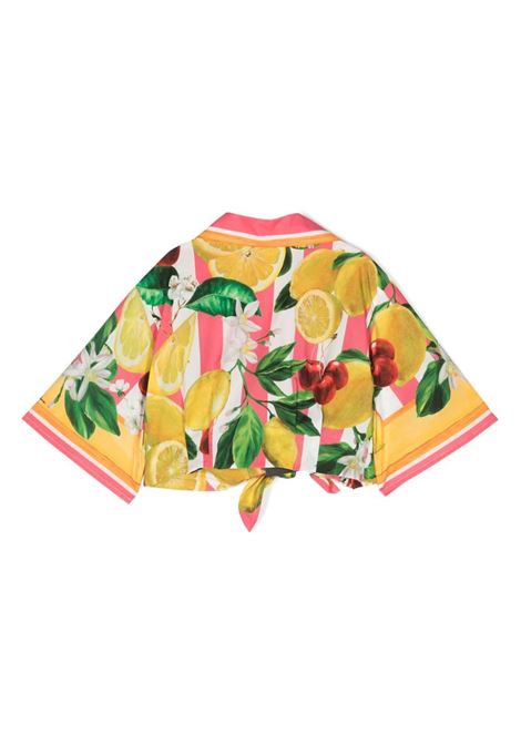 Cropped Shirt With Lemon and Cherry Print DOLCE & GABBANA KIDS | L55S69-G7L8SH25AL