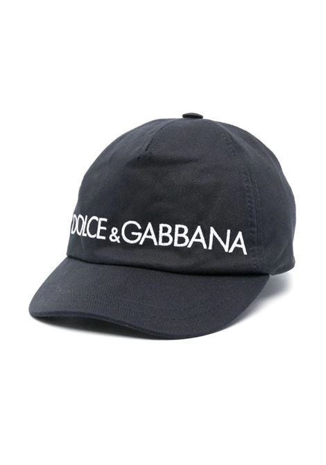 Night Blue Baseball Hat With Logo DOLCE & GABBANA KIDS | LB4H80-G7L1EB0665