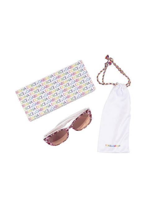 Sunglasses With Pink Majolica Print DOLCE & GABBANA KIDS | ODX44273425E449