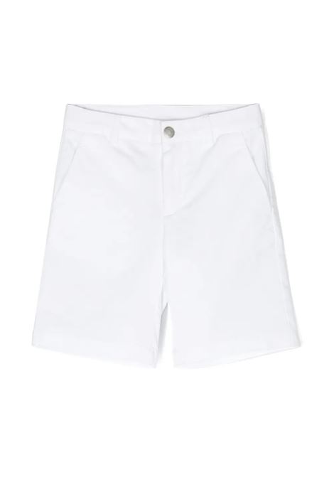 White Stretch Cotton Bermuda Shorts DONDUP JUNIOR | DMBE002-CE009B000