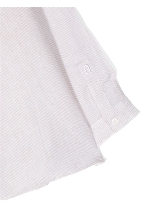 Sand Linen Shirt With Mandarin Collar DONDUP JUNIOR | DMCA016-LI005D143