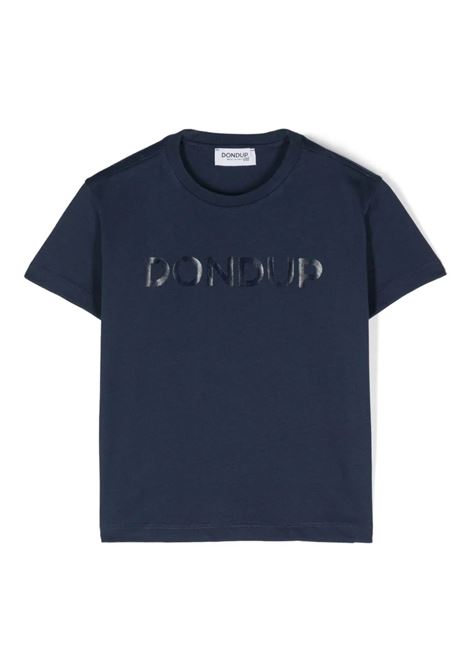 Navy Blue T-Shirt With Tonal Logo DONDUP JUNIOR | DMTS020-JF0544220