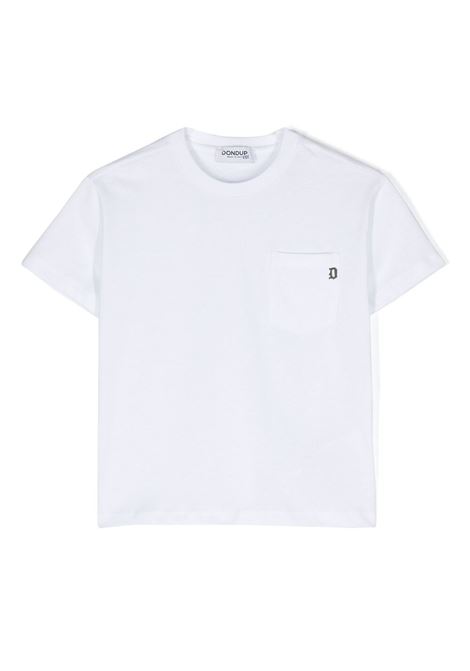 White T-Shirt With Pocket and Logo DONDUP JUNIOR | DMTS021-JF054B000