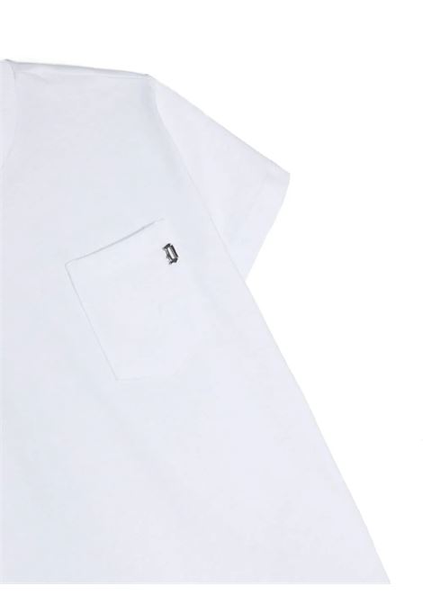 T-Shirt Bianca Con Taschino e Logo DONDUP JUNIOR | DMTS021-JF054B000