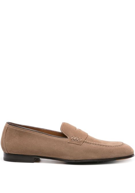 Dark Beige Suede Penny Loafers DOUCAL'S | DU2983PANNUF106TV31