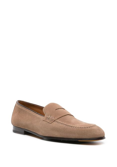 Dark Beige Suede Penny Loafers DOUCAL'S | DU2983PANNUF106TV31