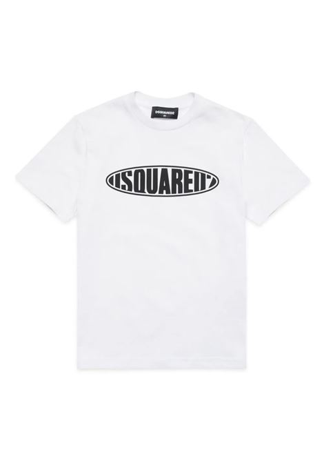 White T-Shirt With Dsquared2 Print DSQUARED2 KIDS | DQ2097-D00MVDQ100
