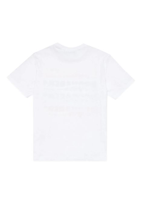 T-Shirt Bianca Con Stampa Logo Effetto Onda DSQUARED2 KIDS | DQ2104-D004GDQ100