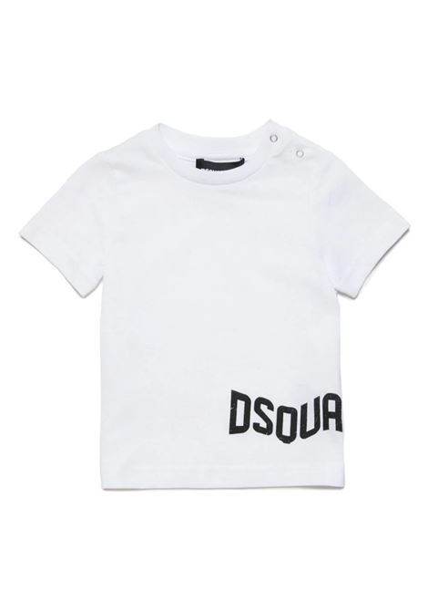 White T-Shirt With Wave Logo DSQUARED2 KIDS | DQ2138-D00MVDQ100