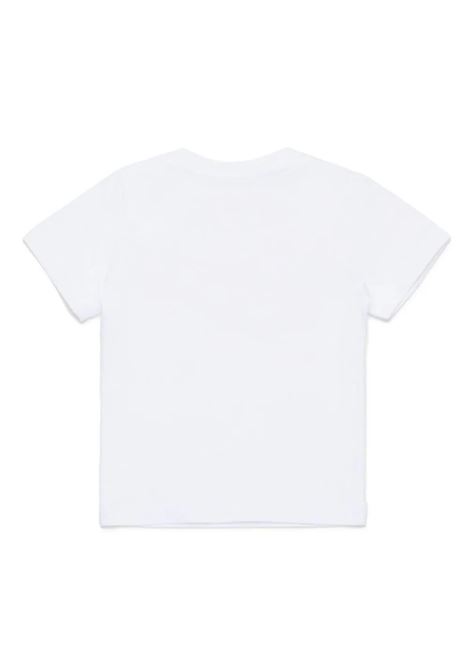 White T-Shirt With Wave Effect Logo Print DSQUARED2 KIDS | DQ2140-D004GDQ100