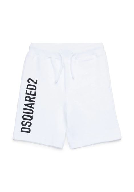 Shorts Sportivi Bianchi Con Logo DSQUARED2 KIDS | DQ2262-D0A4DDQ100