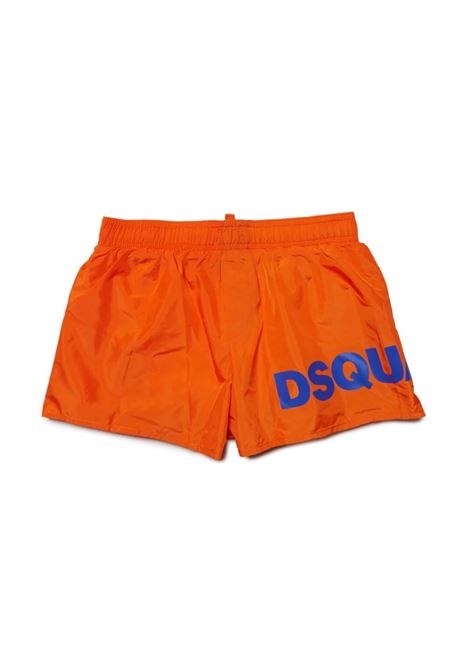 Orange Swimsuit With Icon Logo Dsquared2 DSQUARED2 KIDS | DQ2321-D00QKDQ261