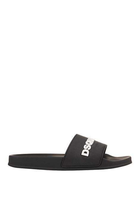 Black Rubber Slippers With Logo DSQUARED2 | FFM0023-17250132124