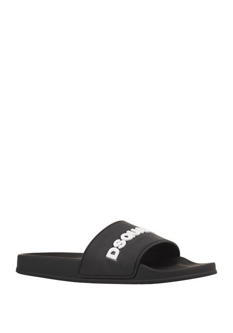Black Rubber Slippers With Logo DSQUARED2 | FFM0023-17250132124