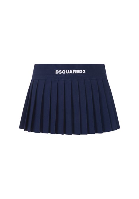 Blue Pleated Mini Skirt DSQUARED2 | S72MA0988-D13006477