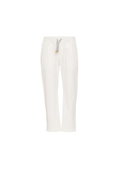 White Joggers Pants With Contrasting Drawstring ELEVENTY KIDS | ES6P20-G0087105