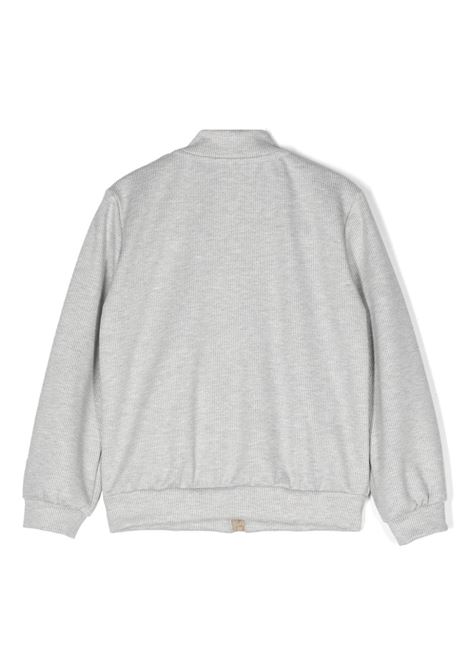Grey Striped Sweatshirt with Beige Zip ELEVENTY KIDS | EU4P10-J0368803AV
