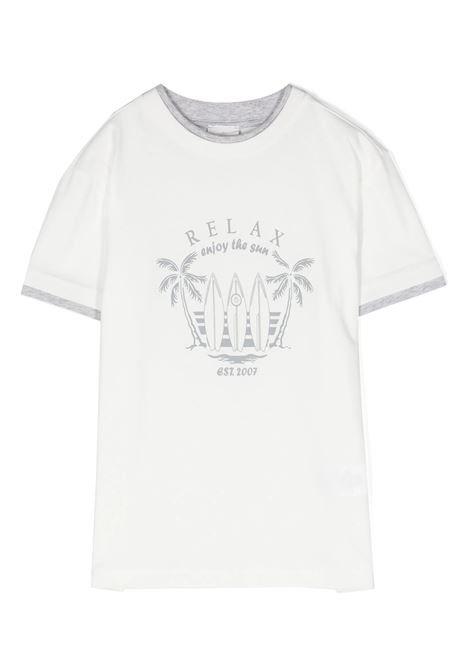 White T-Shirt With Graphic Print ELEVENTY KIDS | EU8P21-Z1292101GR