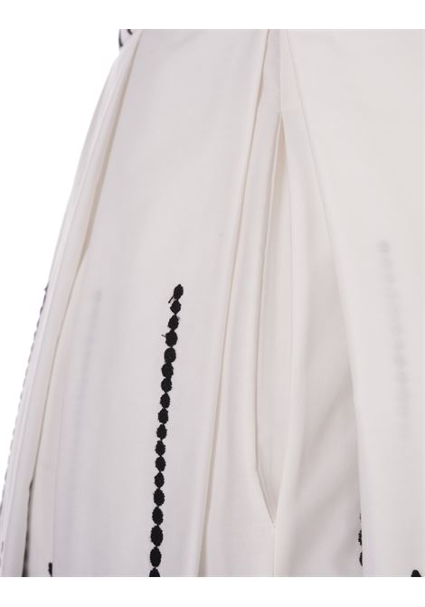 Abito Moon Embroidered In Popeline Bianco e Nero ELIE SAAB | D0117AS24POE03BLACK & WHITE