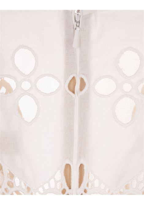 Broderie Anglaise Midi Dress ELIE SAAB | D0129NS24PO004POWDER WHITE