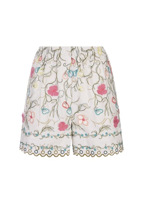 Cotton Embroidered Garden Shorts ELIE SAAB | P0025NS24COE01MULTI COLOR