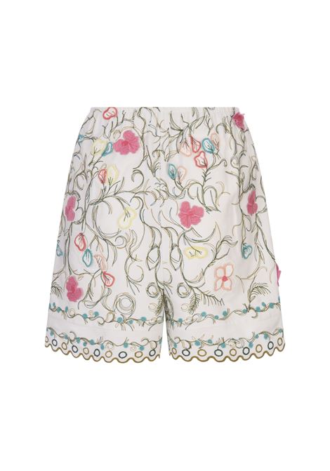 Cotton Embroidered Garden Shorts ELIE SAAB | P0025NS24COE01MULTI COLOR