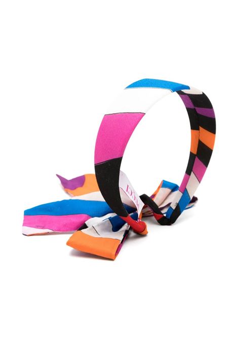 Purple/Multicolour Iride Print Ribbon Headband EMILIO PUCCI JUNIOR | PU0B24-M0035543MC