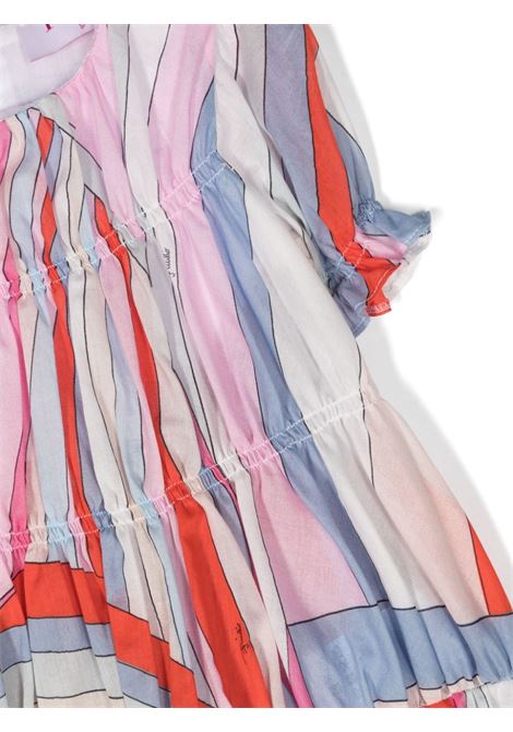 Dress With Light Blue/Multicolour Iride Print EMILIO PUCCI JUNIOR | PU1071-M0035105MC