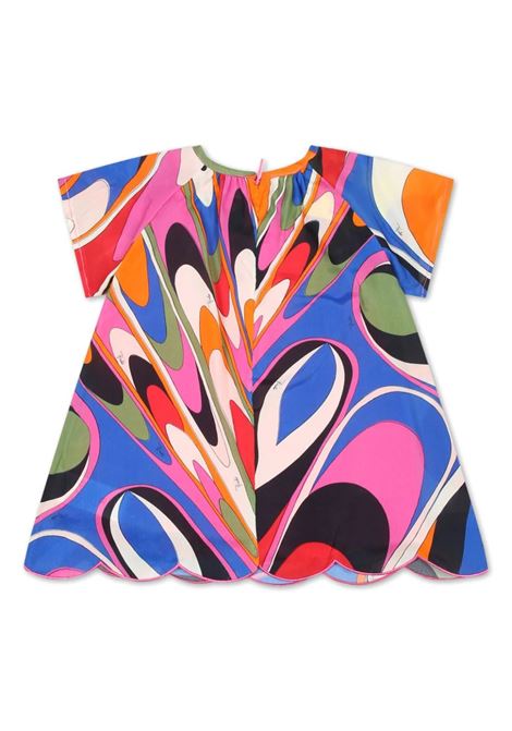 Short-Sleeved Dress With Multicoloured Waves Print EMILIO PUCCI JUNIOR | PU1131-K0194999