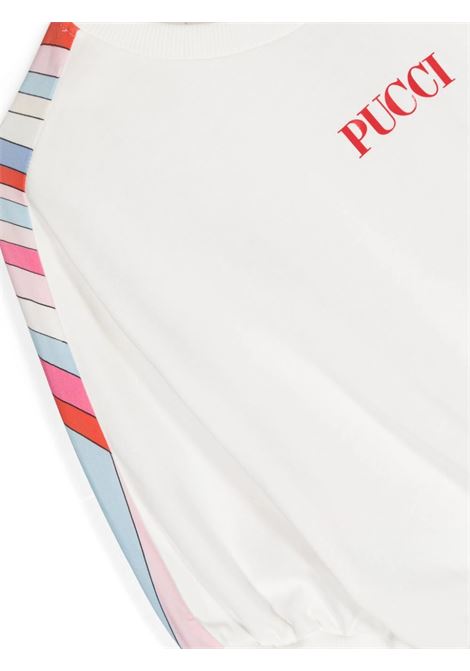 White Sweatshirt With Front Logo And Back Iride Print EMILIO PUCCI JUNIOR | PU4A01-Z0081101