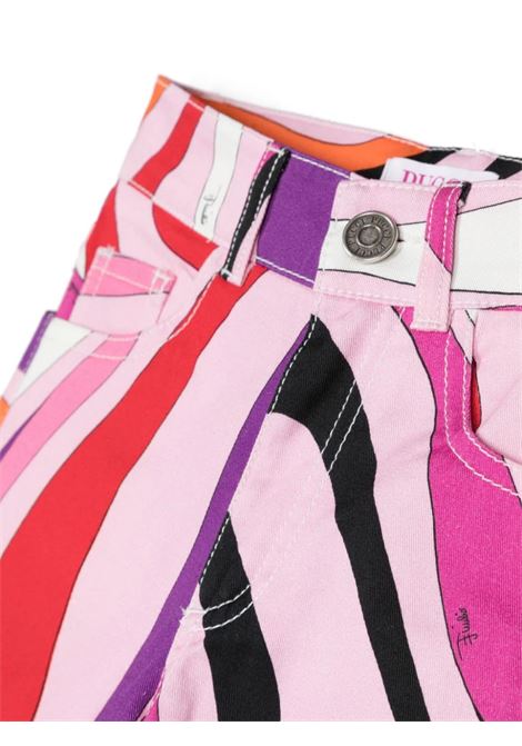 Straight Leg Jeans With Purple/Multicolour Iride Print EMILIO PUCCI JUNIOR | PU6A50-G0104543MC