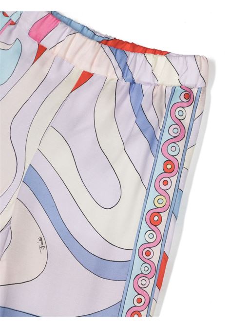 Pantaloni Con Stampa Iride Celeste/Multicolore EMILIO PUCCI JUNIOR | PU6A70-K0146105MC