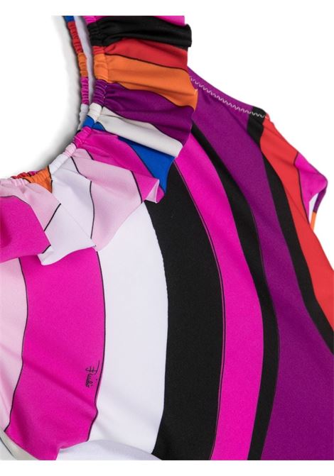 Cut-Out Swimwear With Iride Print in Purple/Multicolour EMILIO PUCCI JUNIOR | PUCA09-J0309543MC