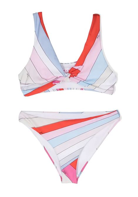 Bikini Con Stampa Iride Celeste/Multicolore EMILIO PUCCI JUNIOR | PUCA35-J0309105MC