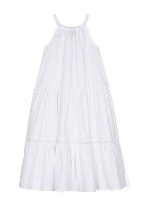 Sleeveless White Flounced Dress With Lace ERMANNO SCERVINO JUNIOR | SFAB027-CA276B000
